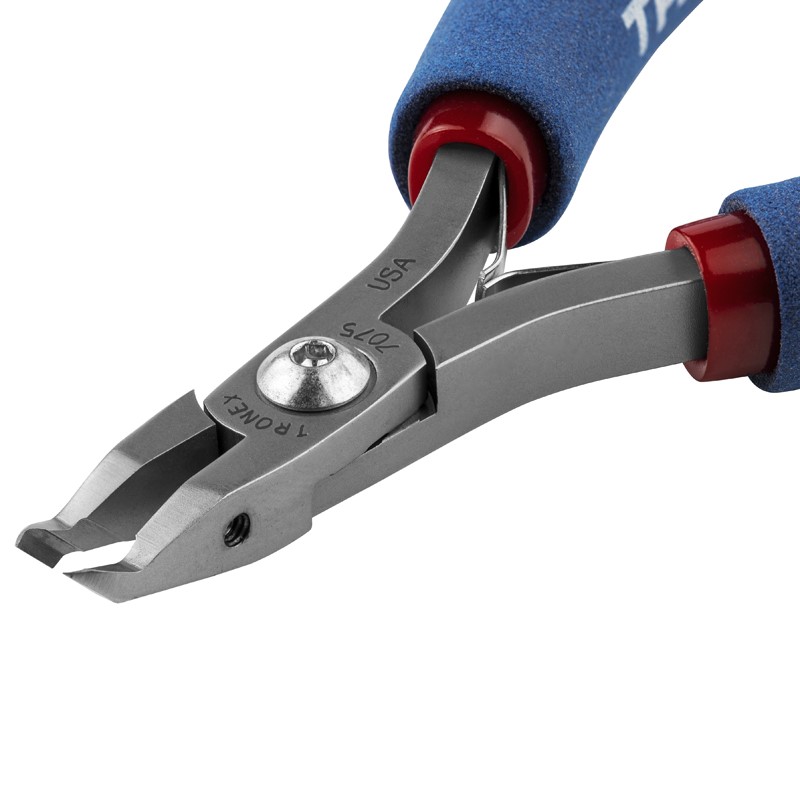 Tronex 7075 ESD-Safe Miniature 50 Angulated SMT Cutter | Extra Sharp Razor-Flush Cut | Long Handle | 38-22 AWG