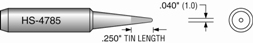Plato HS-4785 Conical Soldering Tip | .040  | Equivalent to Hakko T-18B (900M-T-B)
