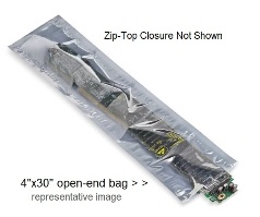 ESD-Safe Static Shielding Bags | 4 x 30 | Zip Top | Metal-in | 3-mil | 100/pk OVERSTOCK