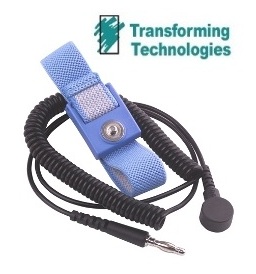 Transforming Technologies WB-1637 Adjustable Wrist Strap | 6' Coil Cord | 4mm